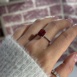 Zahra Red ♡ Anello Argento 925