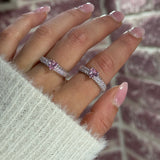 Elara Pink ♡ Anello Argento 925