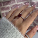 Zahra Red ♡ Anello Argento 925