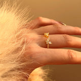 Fly Regolabile Gold ♡ Anello Argento925